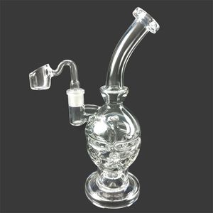 Baş Kafatası Cam Su Boruları Harnaklar Geri Dönüştürücü Sline PERC DAB DIGS 9inch Bong 14mm Ortak Chicha için