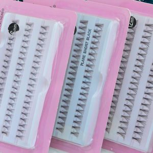 60pcs/Set 8/10/12 Mm Individual Lashe Black Natural Fake False Eyelash Long Cluster Extension Makeup Beauty Health 8/10/12mm