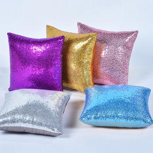 12 Färg Sequin Pillow Case Cover Mermaid Pillowcase Bling Magic Glitter Car Sofa Kuddehölje Heminredning Presenter