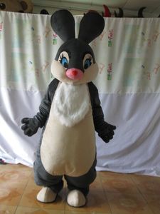 Professionell Custom Black Easter Bunny Mascot Kostym Karaktär Kanin Mascot Kläder Jul Halloween Party Fancy Dress