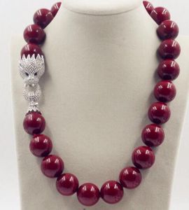 Stor 20 mm äkta Red South Sea Shell Pearl Necklace 19 