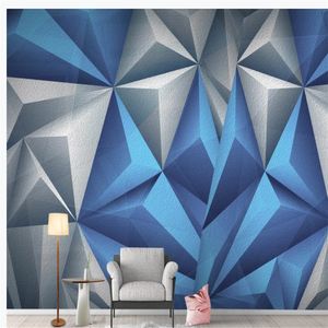 papel de parede 3 d para a sala de estar papel de parede geométrico sólido personalizado