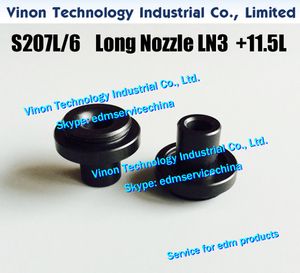 (5 pz/lotto) S207L/6 Ugello Lungo LN3 Superiore D=6+11.5Lmm 3081684 Ugello Acqua per elettroerosione 0200783 per macchina WEDM serie Sodic AQ.A.EPOC tipo 86-2/90-1