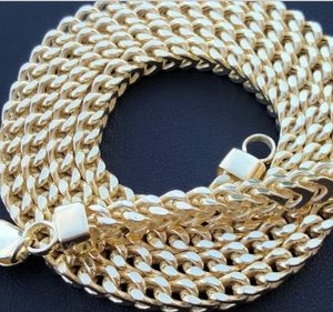 Mäns Franco Box Hollow Chain 14K guldpläterad rostfritt stål 4,5 mm