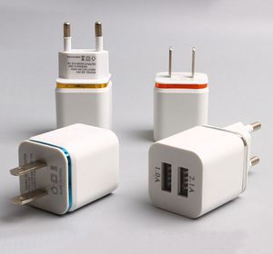 Universal Dual USB wall Charger Charging Head EU US Plug AC Power Adapter for Mobile phones MP3 MP4 etc. FAST SHIP