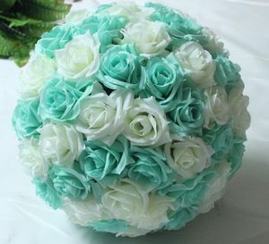 Konstgjord blomma boll 20 tum bröllop siden pomander kyssande boll dekorera blommor konstgjord blomma för bröllop bord mittpiece