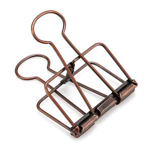 Bronze Skeleton Binder Clips Hollow Out Long Paper Photo Clip Planner Notebook Clipers for Home Office School Stationery