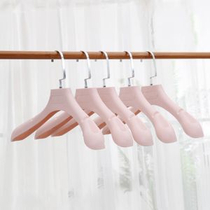 Plastic Clothes Coats Hanger Thick Suit Hangers Pink Blue Green Wide Shoulder Rack