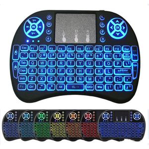 I8 Arka Işık Mini Kablosuz Klavye Arkadan Aydınlatmalı Fly Hava Mouse Uzaktan Kumanda Touchpad Android TV için El Şarj Edilebilir Lityum Pil