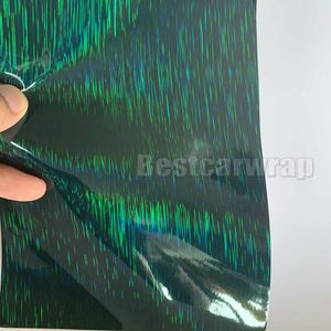 Green Neo holographic Vinyl Wrap Stickers For car wrap with Air bubble Free Rainbow Chrome Car covering graphic foil size 1.52x20m/Roll