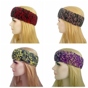 Headbands de malha Mulheres Novo Designer de Hairband Winter Soft Elastic Headband Flower Colors Quente 4 cor para escolher hha688