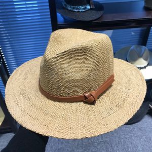 Мужчины Широкий Бреют Соломенной шляпку Открытых мод Женщина Woven Travel Beach Sun Hat Fedora Причинных панамы TTA608