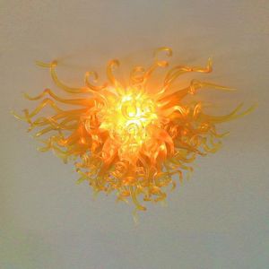 Lampade a sospensione in vetro soffiato dorato Plafoniere Lampadari moderni a LED Art Déco Murano Lampada a sospensione-Luce decorazione della casa soggiorno-Z