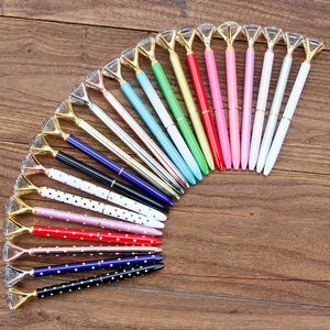Fashion Diamond Ballpoint Pen Student Rhinestone writing pens Colorful Crystal Ball point pens multi-colors metal pens for student suppliers