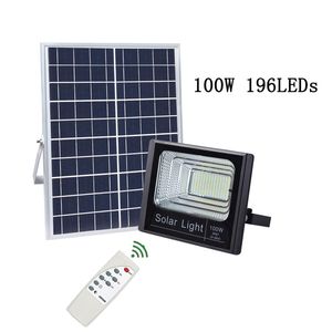 Solar Street Lamp Powered Flood Lights 60W 100W IP67 Wall lighting with Remote Control Security Lighting for Yard Garden Gutter Garage