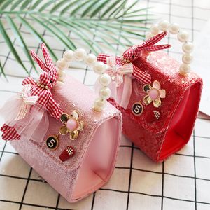 Barn Söt Handväskor Nyaste Vår Baby Girls Fancy Mini Princess Purses Lovely Sequins Kanin Tote Girls Cross-Body Bags Chaildren Presenter