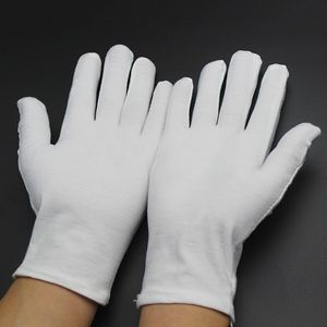 12 Pairs Cotton White Soft Gloves Costume Jewellery Handling Work Hands Protector P7Ding