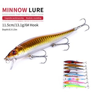 NEWUP 8PCS 11.5cm 13g kvalitet minnow Pescaria Fiske Lure Wobblers 3D Eye Bass Sinking Hard Bait Crankbait för fiskehandtag