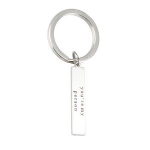 You're My Person Stainless Steel Rectangle Keychain Key ring Boyfriend Girlfriend Valentines Day Best Friend Gift