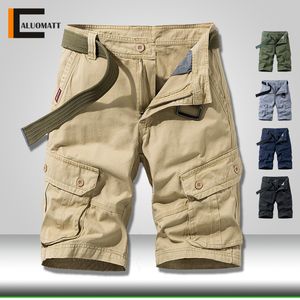 2020 Summer Men's Cargo Shorts Mens Casual Cotton Shorts Male Loose Multi-Pocket Bermuda Masculina Brand Work