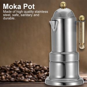 Stahlherpletop-Espressomaschine großhandel-Edelstahl Moka Topf Stovetop tragbare Espressomaschine mit Sicherheitsventil Kaffeetasse Tassen Coffeeware Küchenwerkzeug