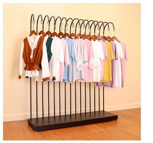 Exhibition rack iron art clothing racks Commercial Furniture Clothes display shelf in floor fashion store hanger