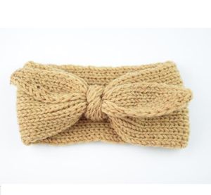 Coniglio Bow Ear Knit fasce per bambina 2019 Warmer Knitting Fascia per bambini Autunno Inverno Turbante Ragazze Accessori per capelli all'uncinetto