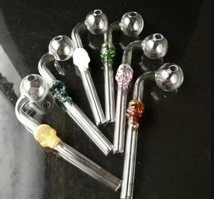 Neuer farbiger Fulcrum Long Bend Pot Großhandel Glasbongs Ölbrenner Rohre Wasserpfeifen Rigs Rauchen