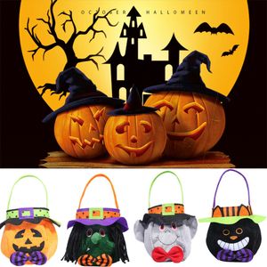 Black Cat Halloween Pumpkin Deluxe Printing Small Purse Portable Receiving Bag