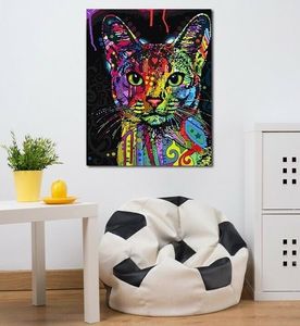 Moldado / Unframed 100% Pinturas pintados à mão na lona bonita do gato pinturas modernas Início Wall Decor Art A6C1