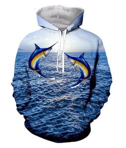 Herren Designer Hoodies für Frauen Männer Paare Sweatshirt Liebhaber 3D Blau Schwert Fisch Hoodies Mäntel Kapuzenpullover T-Shirts Kleidung R168