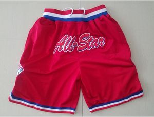 جديد السراويل السراويل فريق 1991 كل نجم خمر والبلوزات baseketball السراويل جيب السوستة تشغيل الملابس اللون الأحمر فقط حرر الحجم S-XXL