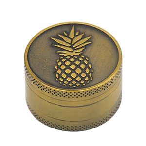 Metal Herb Grinder 40MM 3 Pipe Brass Style Zinc Alloy Mini Tobacco Grinders with Pollen Catcher Pepper Muller Accessories