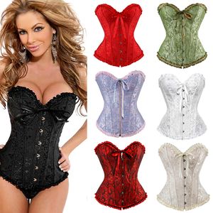 X Sexy Dames Steampunk Kleding Gothic Plus Size Corsets Lace Up Beened Overbust Bustier Taille Cincher Body Shaper Corset S-6XL