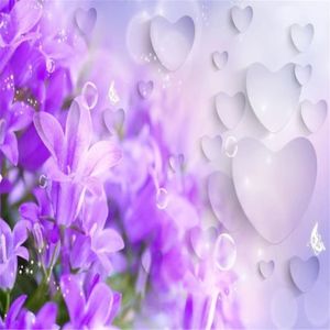 wallpaper for walls 3d wallpapers 3D purple flower wallpapers TV background wall decoration painting