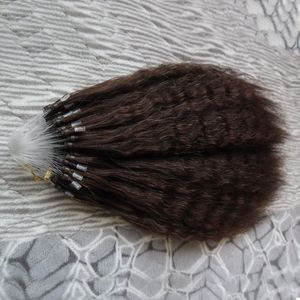 Extensões de cabelo de Loop de Micro Reta Kinky 100g Cabelo Yaki Grosseiro 100S 100s Micro Link Extensões do Cabelo Humano 100S Micro Bead Extension