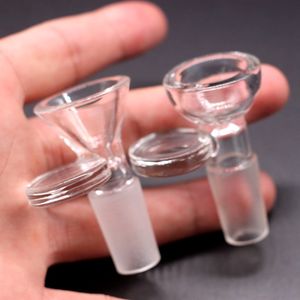 Top Quality Clear Glass Bowls With Handle Pieces For Bong Hookahs Smoking 14mm 18mm Mushroom Bull Head Bowl