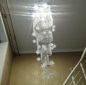 Moderne Spiraal K9 Crystal LED Plafondverlichting Grote Trap Indoor GU10LED LANGE TRAAL Plafondlampen Verlichtingsarmaturen Myy