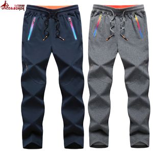 Erkekler pantolon unco boror artı beden l ~ 6xl 7xl 8xl kış sonbahar erkekler saf pamuk gevşek elastik eşofmanlar joggers spor pantolonlar