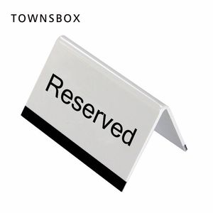 10x6cm vit akryl svart UV-tryck skrivbordsskyltskylt hotell Resturant bord reservation skyltbord skrivbord skylt tallrik