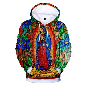 Vår Fru av Guadalupe Hoodie Män / Kvinnor Thermal Hoodies Höst Casual Hoody Harajuku Fashion 3D Print Hoodie Välsignelse Sweatshirts