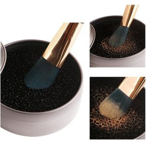 Drop Ship Makeup Brush Cleaner Svamp Remover Färg Av Make Up Borstar Rengöring Mat Box Pulver Borste Tvätta Kosmetiska Rengör Kit