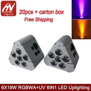 20pcs LED par luci wireless dmx Akku uplighting 6x18w RGBWA batteria UV uplight par50 wall washer per la festa nuziale WIFIIRC remoto