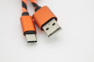 2A Type C-kabels Tiger Skin Nylon Legering Shell USB naar Type-C Snelle oplaadgegevens Kabelkabel via DHL 500+