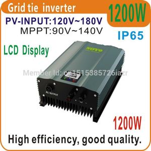 Freeshipping 1200W Grid Tie Inverter PV-VOC-ingång 120-180V Sol Inverter AC230V 50Hz eller 60Hz Home Solar Systems