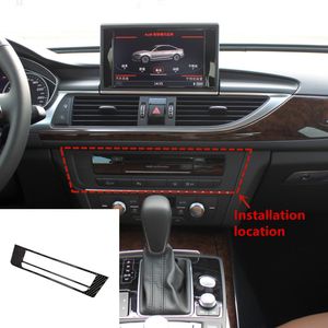 Center Console CD Decorazione Cornice Copertura Trim Fibra di carbonio per Audi A6 C7 A7 2012-2018 LHD Car Styling Accessori interni