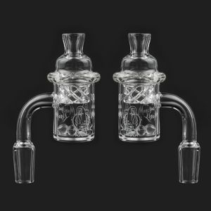 Pattern Quartz Banger & Spining Cyclone Carb Cap terp pearls Hookahs set 25mm beveled edge nail 14mm 18mm Male Female