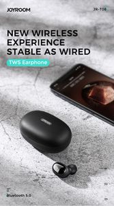 Originale JOYROOM JR-T08 TWS Auricolare Bluetooth 5.0 Auricolari wireless Sport 3D Suono stereo Auricolare In Ear con microfono e scatola di ricarica T08