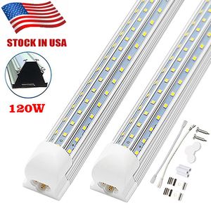 20 opakowania podwójny wiersz zintegrowany T8 8FT LED Light Cold White White 120W Clear Obiektyw