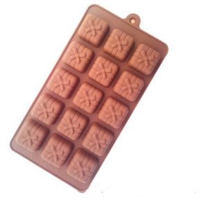 Bakeware LX1705 için Sabun Şeker Çikolata Buz Kek Dekorasyon Araçları için 3D Silikon Kalıp 15 Delikler Hediye Kutu şekli Kalıp